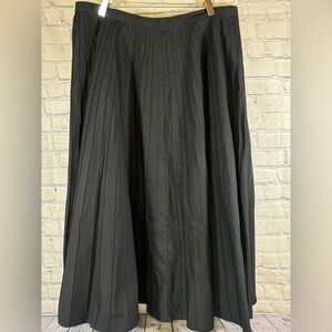 LAUREN RALPH LAUREN Black Cotton Micro Pleat Party Formal Full Circle Skirt 14
